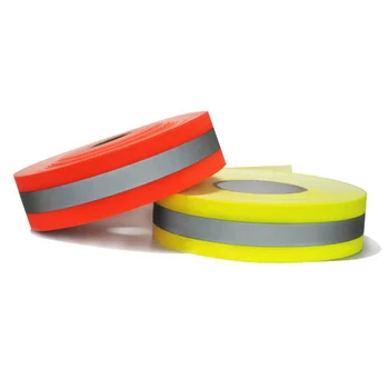 Wholesale reflective material colored nylon reflective sew ribbon strip customization