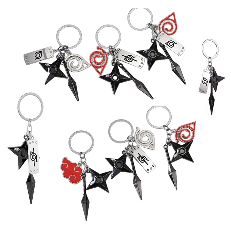 Alloy Keychains For Bags Men key chains Lanyards Anime Trinkets Keyring Naruto Accessories Women Jewelry Backpacks Gift