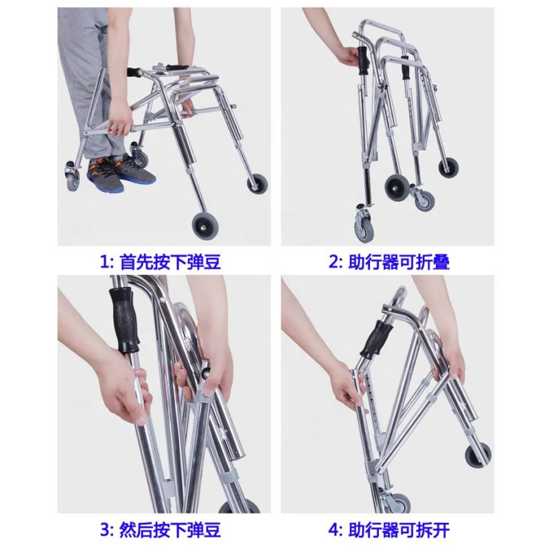 Foldable child walker lower limb training standing frame child walker