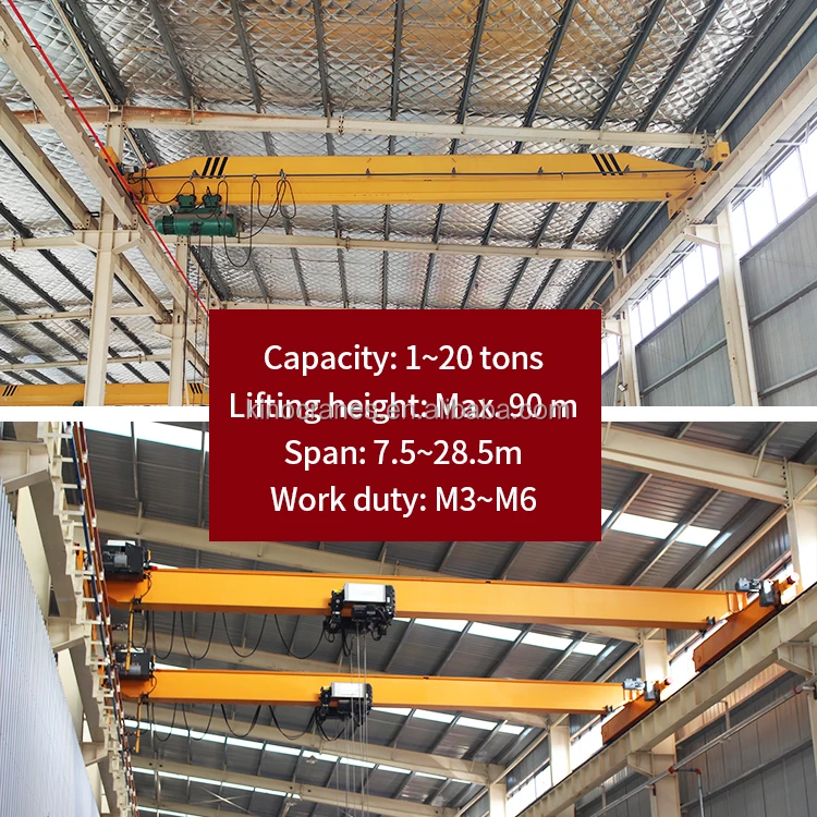 Warehouse LDA Electric Single Girder Travelling 5 Ton 10t 20 Ton 50 Ton Overhead Crane Price