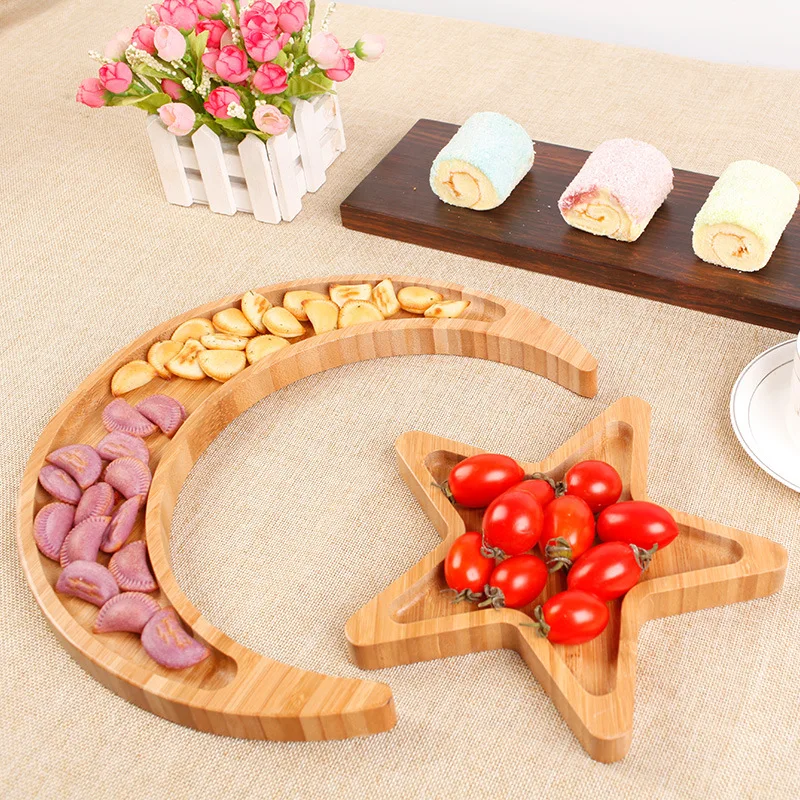 wholesale Best Selling kitchen Multifunction Eco friendly Natural Sushi Ccoffee Star Creative Bamboo Serving Tray