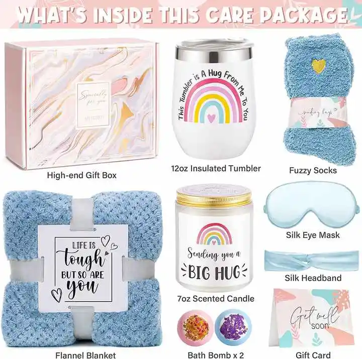 Wholesale Get Well Soon Gifts Care Package Sympathy Thinking  Gifts Blanket Spa Relaxing Luxury Gift Sets