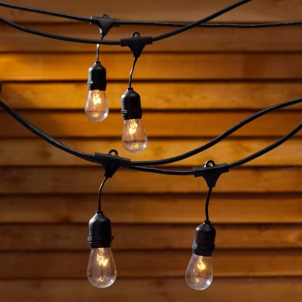 HOT E26 Sockets S14 48FT LED Bulb Waterproof Holiday Christmas Outdoor Indoor Commercial Party Decorative Patio String Lights