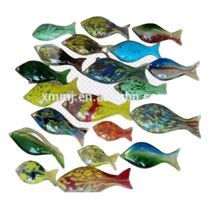 Fish Ornaments MJ Decoration Murano Glass Zibo Glass Europe Wholesale Hand Made Decorative Blown Art Customized Folk Art Flower