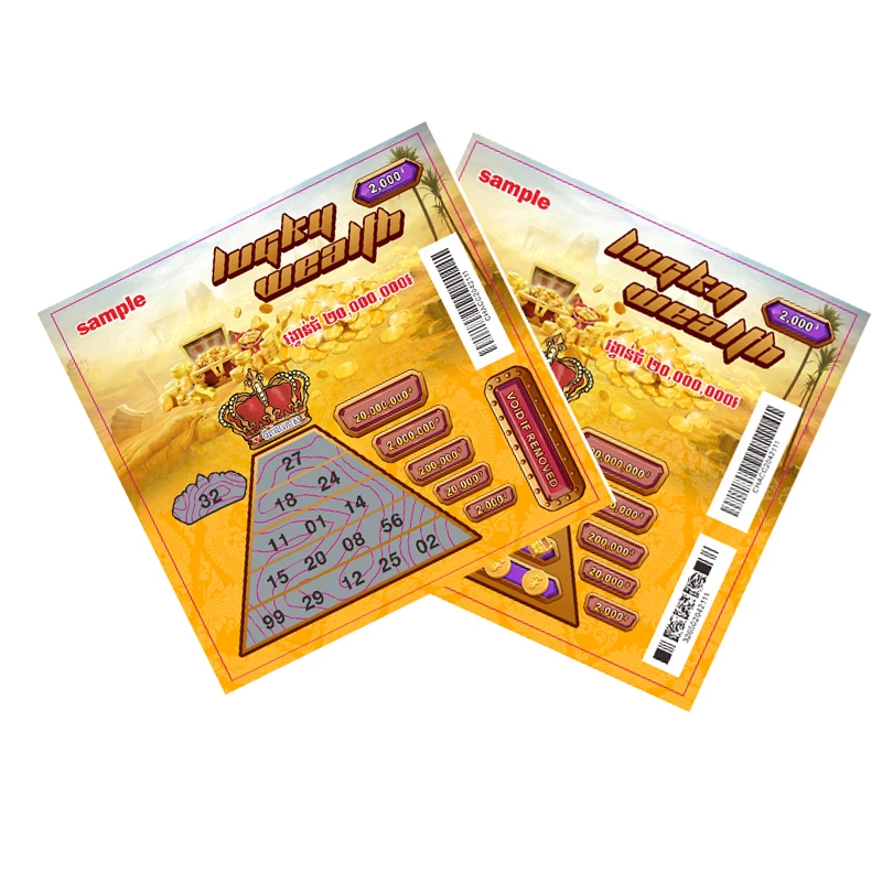 Lottery Scratch and Win Card  300g paper lottery ticket custom printing