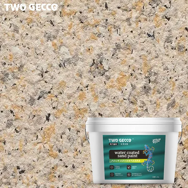 Two Gecco Water In Sand 3D Texture Spray Multi-color Paint Granite Wall Painting