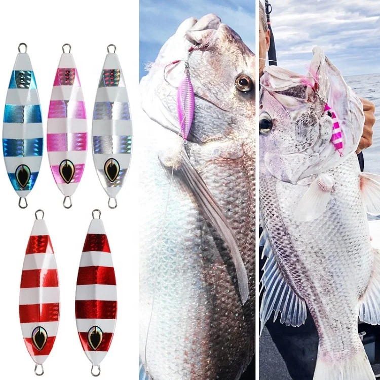 New Design Sea Fishing 40g60g80g100g150g180g200g250g Luminous Slow Pitch Jigs With Asssist Hook Lead Fish