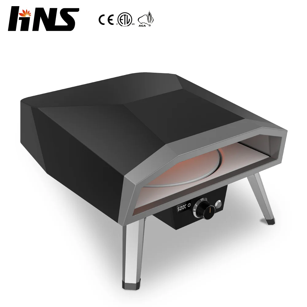 360 Degrees Auto Rotating Outdoor Gas Pizza Oven with Powder Coated Pizza Stone for Outdoor Pizza Cooking