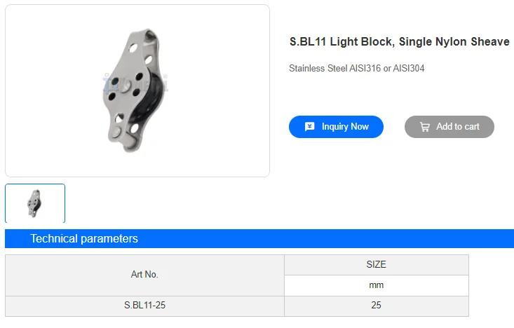 Boat Accessories Light Block, Single Nylon Sheave Block for Yacht Rigging Hardware