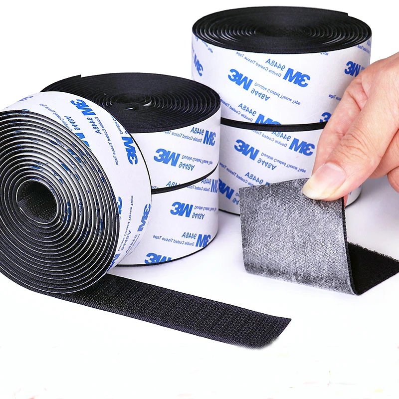 Custom Strong Self Adhesive Hook And Loop Strap Fastener Tape Nylon Sticker Velcro Adhesive With Glue For DIY 20/25/30/38/50mm