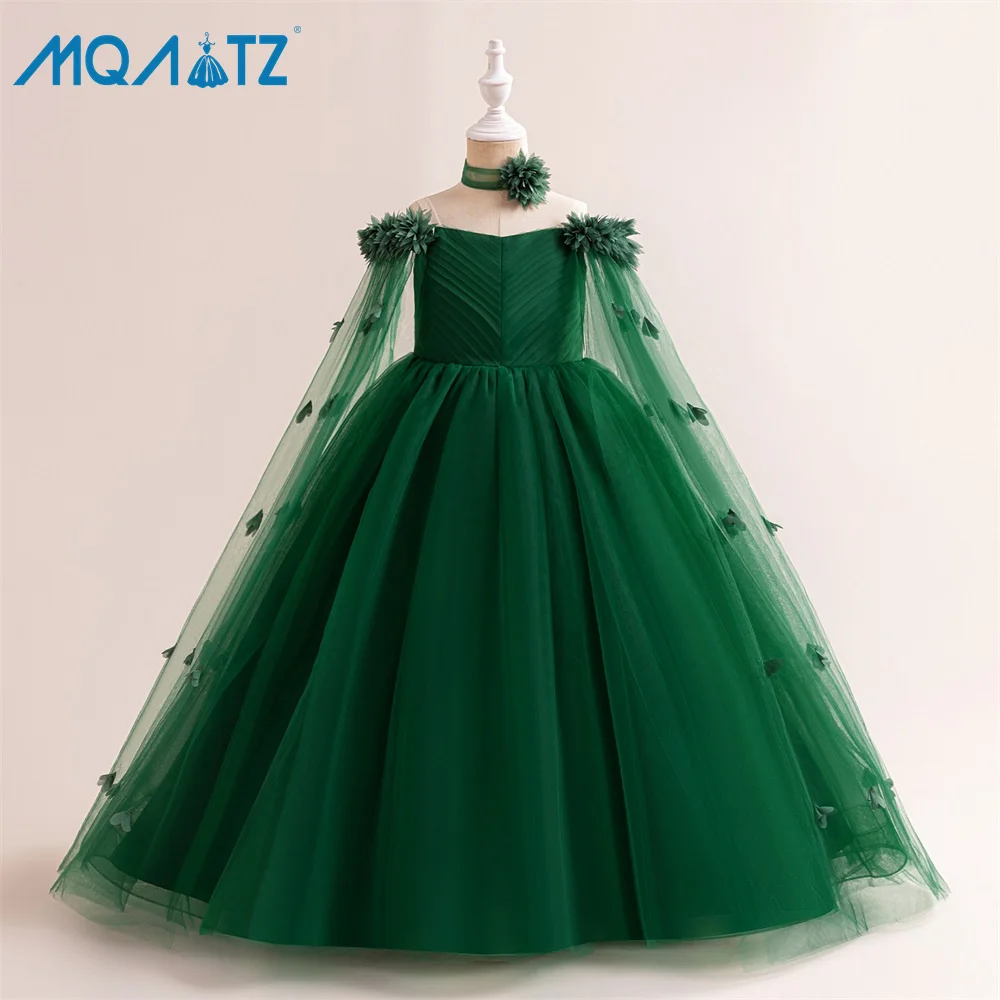MQATZ Off Shoulder Princess Children Party Dress Girl Embroidery Dress Ball Gown For 10 12 Year Girls flower girl dress LP-512