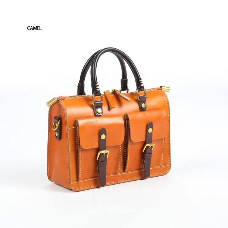 England College Style Vintage Colors Custom Messenger Bags Casual Purses Briefcase Genuine Leather Handbag With Shoulder Handle