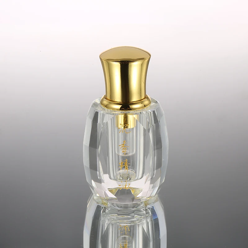 CJ- Factory Handmade Customized Logo Empty Clear 1-2ml Crystal Attar Essential Oil Bottles