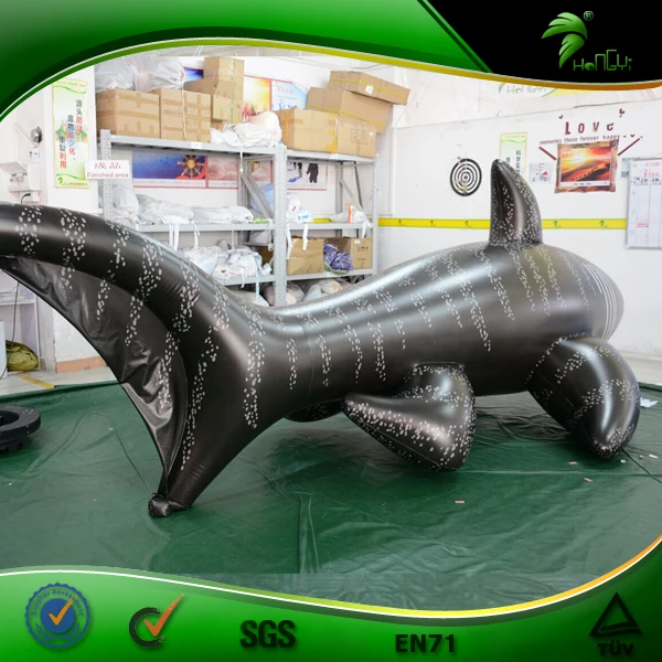 Лидер продаж надувная Реалистичная рыба гигантская Черная Акула бассейн игрушки для летних