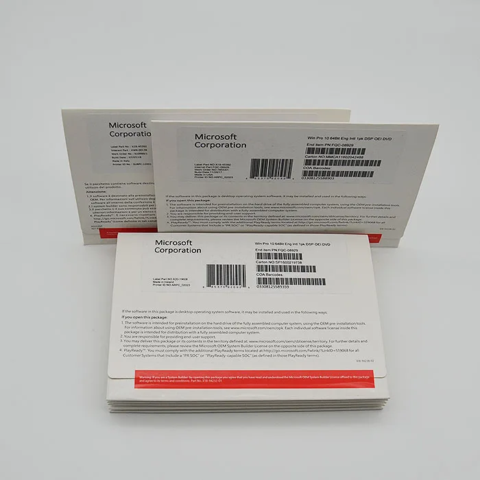 
Windows 10 Pro DVD Full Package OEM 64-Bit OS Laptop Operating System Key for Computer Manufacturers 