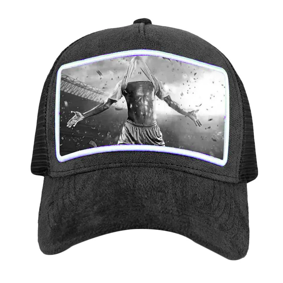 Zg Wholesale Mesh Custom Velvet Trucker Cap 5 Panels Custom Sammet Mossa Patch Embroidery Trucker Hat Velvet Cap With Picture