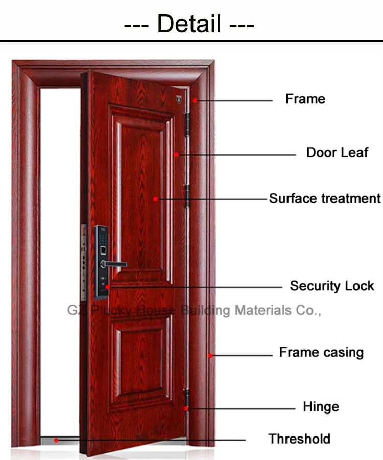 Luxury Design Metal Steel Door Single Double Exterior Front Security Steel Door 