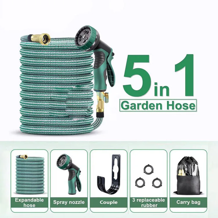 75FT Home Garden Car Wash Watering Flowers Magic Automatic Telescopic Water Pipe High-pressure Car Washing Gun