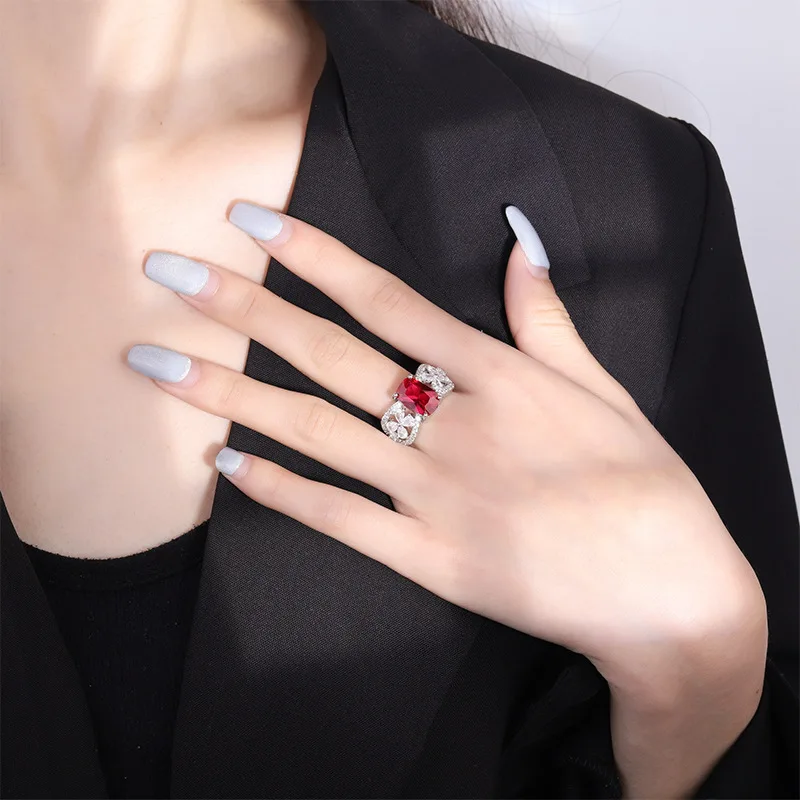 Модные роскошные дизайнерские кольца Paraiba турмалиновые женские изумрудные рубиновые кольца с открытыми указательными пальцами оптом
