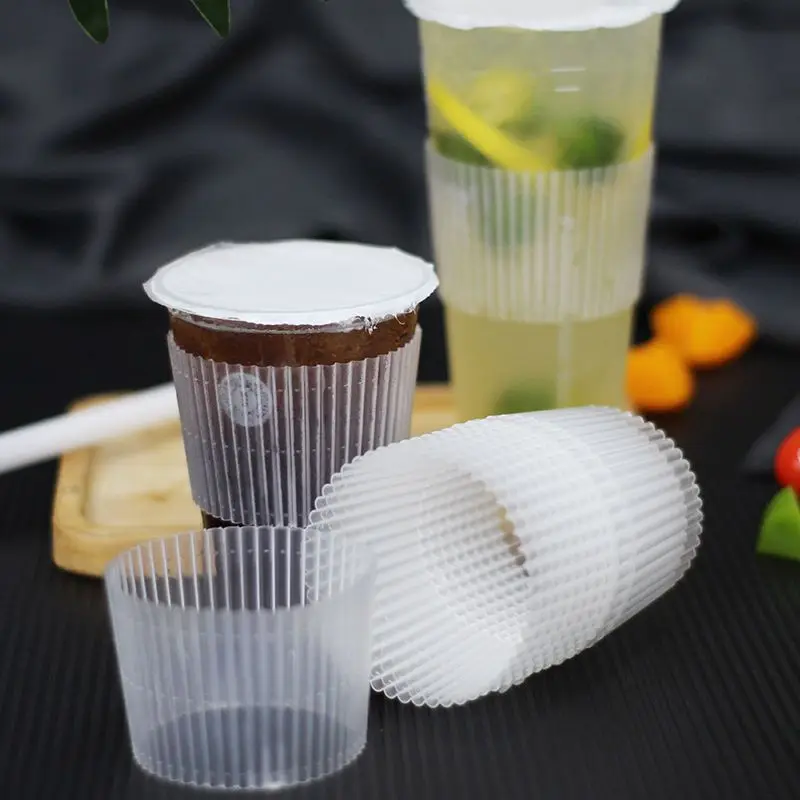 Disposable Plastic Cup Sleeve Non-Slip Insulation with Enhanced Appearance PP Material