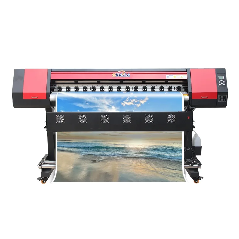 Siheda 1.6M Tarpaulin Printer Digital Sticker Printing Machine with Sublimation Eco Solvent Ink scontinuous ink printer