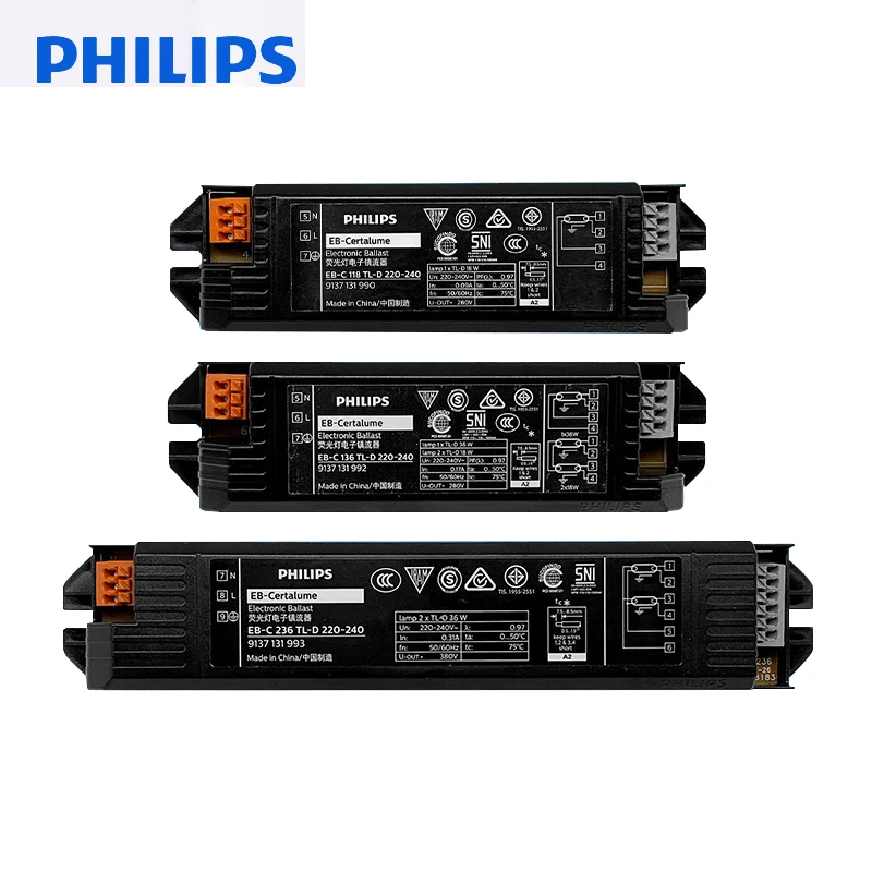 Philip T8 18W 36W электронный балласт для УФ бактерицидные лампы T8 труба H Люминесцентная маска EB C 118/136/236 TL D 220 240V 50/60Hz