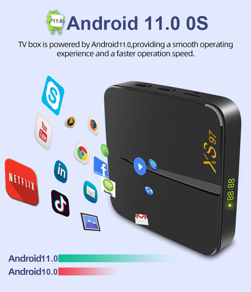 2022 Новый xs97 smart Tv Box Android 11 0 IP TV Смарт подписка IPTV арабский заменить t95 плюс rk3566