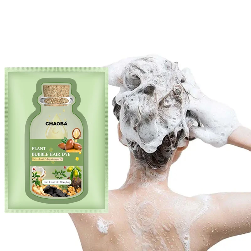 organic Plant Extract Hair Coloring Cream bubble plant hair color herbal extration hair dyeing shampoo