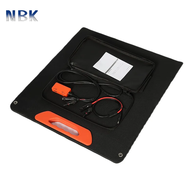 60W Portable Solar Panel,  Monocrystalline Foldable Solar Charger MC-4 Cable for Power Station, IP67 Waterproof for Camping