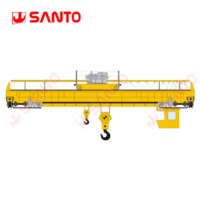 Double Beam 50/10t Bridge Crane With Main And Auxiliary Hook