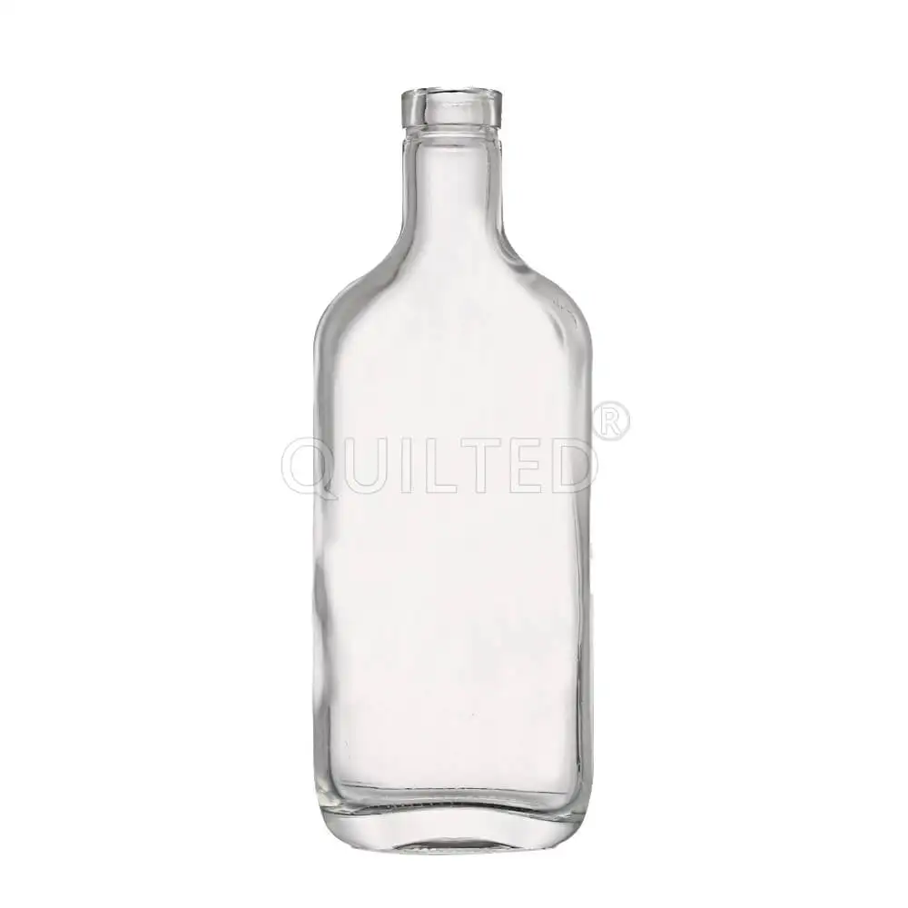 The Same Type Flat Glass Bottle Various Famous Spirits Vodka Gin Rum Alcohol Whisky Tequila Liqueur Brandy Liquor Glass Bottle
