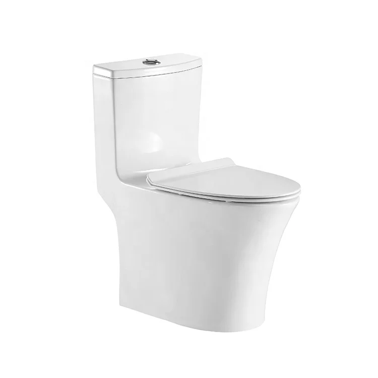 ANBI One Piece Toilet Ceramic Rimless Hotel Asian Custom S Trap Siphonic Floor