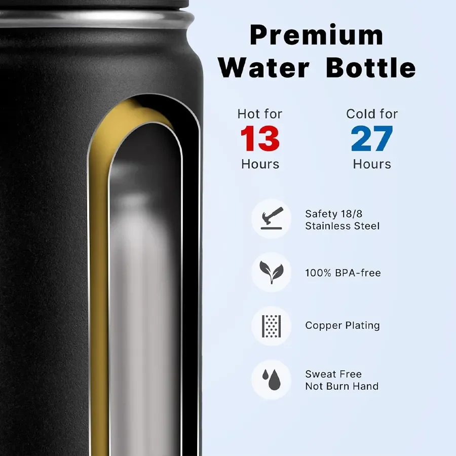 Oem Bpa Free 32Oz Wide Mouth Double Wall Stainless Insulated Thermal Vacuum Flask Sports Water Bottles With Custom Logo