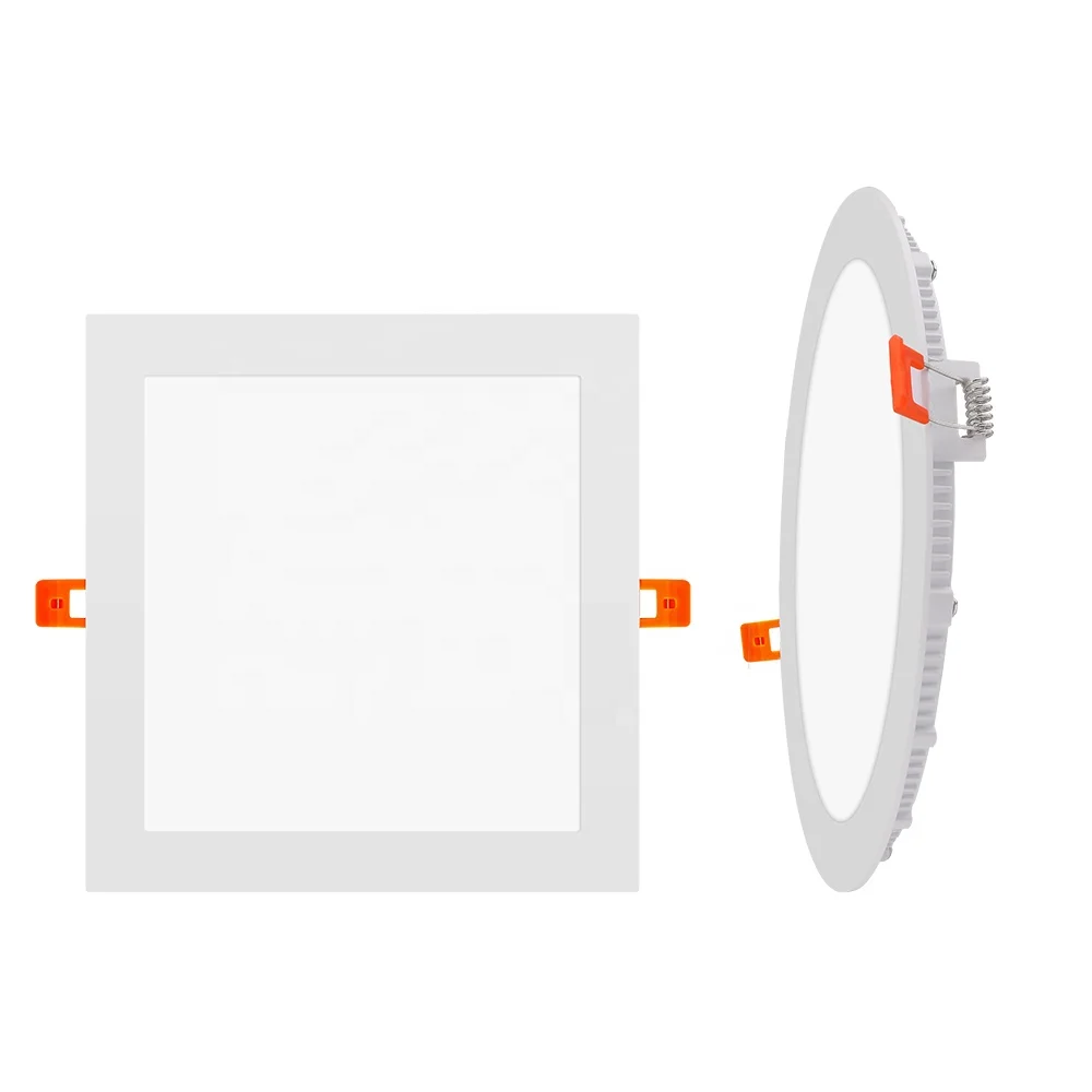 Custom Recessed LED Panel Downlight 6w 12w 18w 24w 30w DIP Switch Tri Color Round Square 4 Inch 6 Inch SMD LED Panel Light