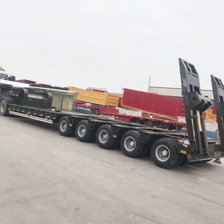 Used Detachable Gooseneck Lowboy Lowbed 3 Axles 60Ton Heavy Duty Lowboy  Semi Trailer