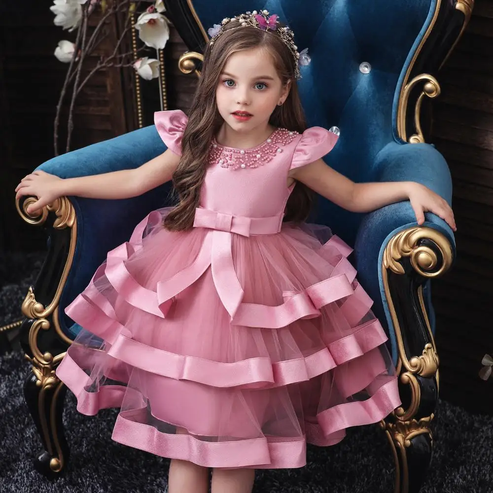 
fall 5 years boutique princess kids clothing baby evening party children wears girls dress 