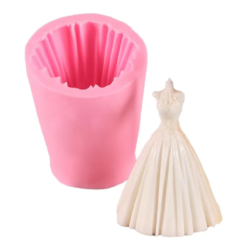 Без бретелек Вечерние юбки без рукавов силиконовые формы для мыла соевый воск эпоксидная смола свадебные платья свечи