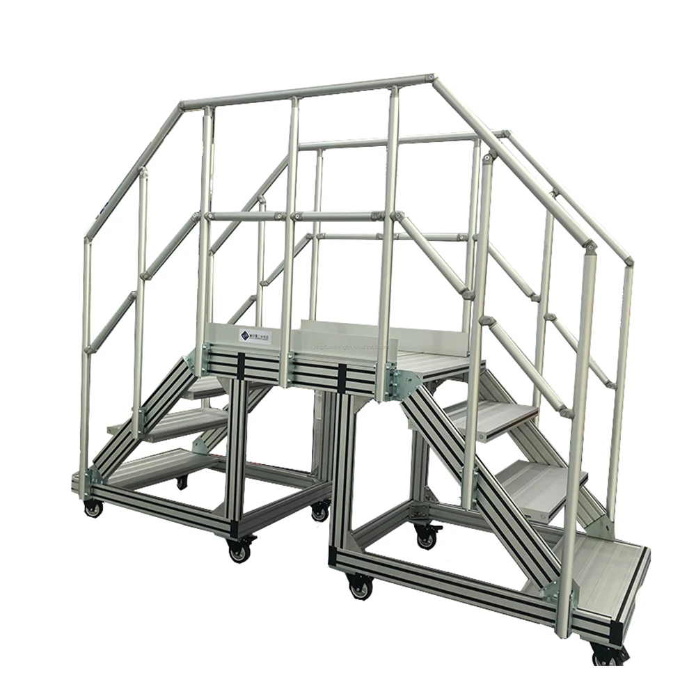 Catwalks Modular Assembly Stairway aluminum Working Stair Platform with handrails