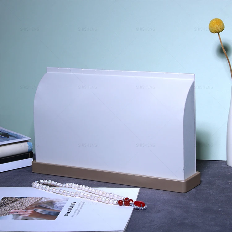 SHI SHENG White PU Leather Multiple Long Chain Necklace Display Stand for Home Jewelry Shop Showcase Display