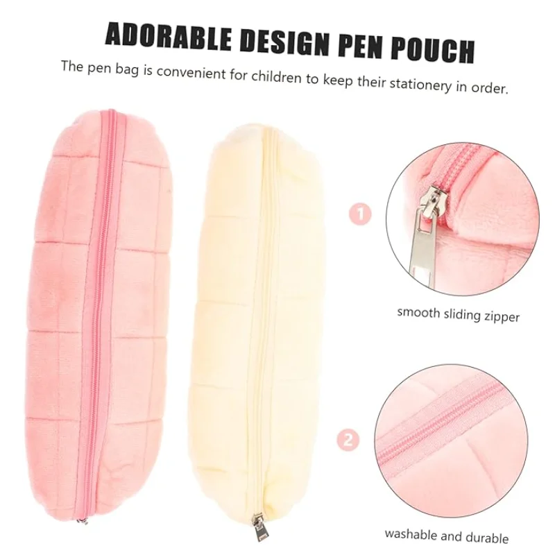 Kawaii Pencil Case Creative Pillow Bag School Supplies Stationery Box Cosmetic Bag  Zipper Pencil Pouches Soft Small Bag Flannel