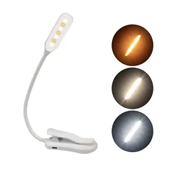 Custom Factory New Design Flexible Clip-on Led Reading Desk Lamp With Charge Indicator and Micro USB desk lamp led