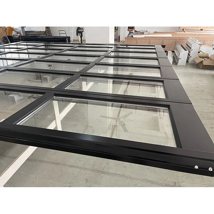 Used Automatic Remote Control Over Head Aluminum Glass Panel Customized Transparent Garage Door