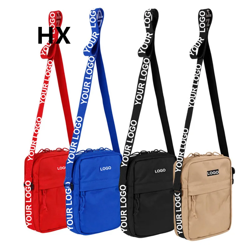 Hot sale stock cross body bag high quality factory wholesale fashion durable no logo nylon messenger bag for men women