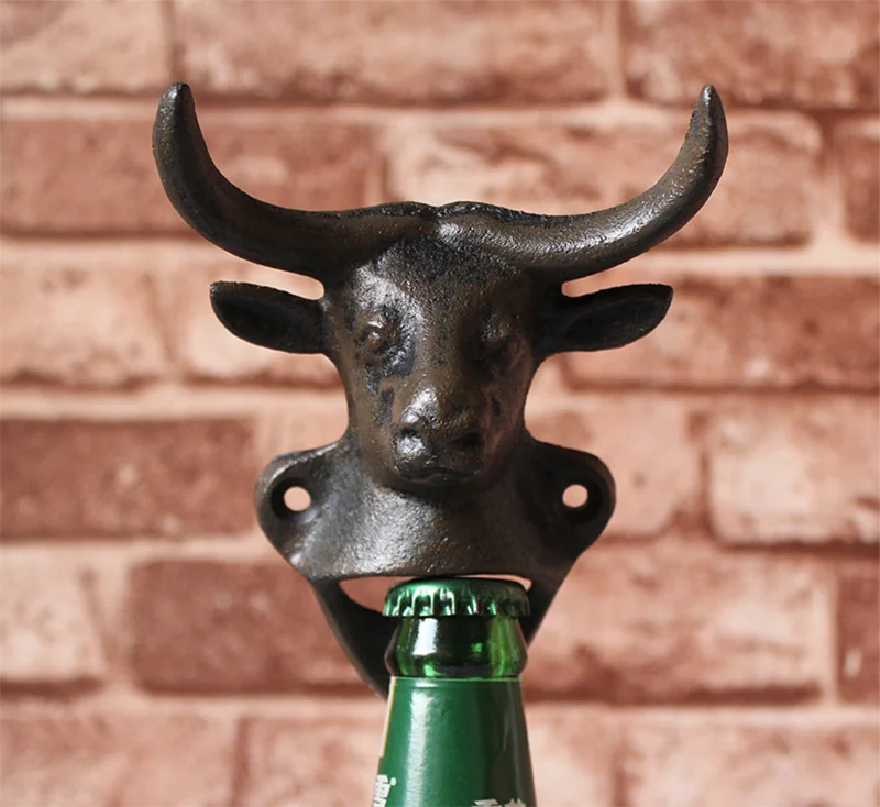 Deer head wall mounted bottle opener