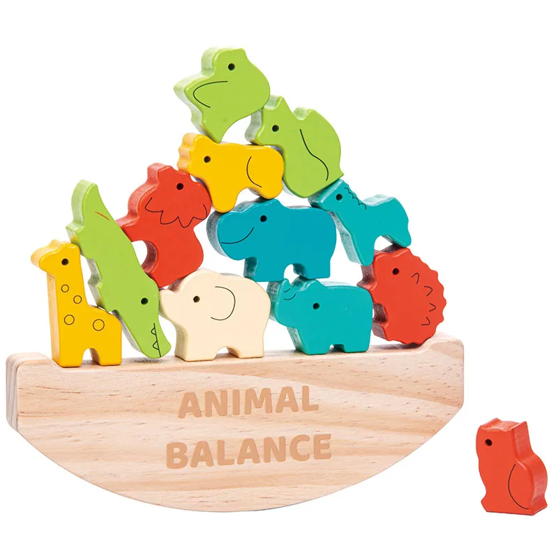 Early Education Balance Building Tower Blocks Animal Balance Blocks Toy for Toddler