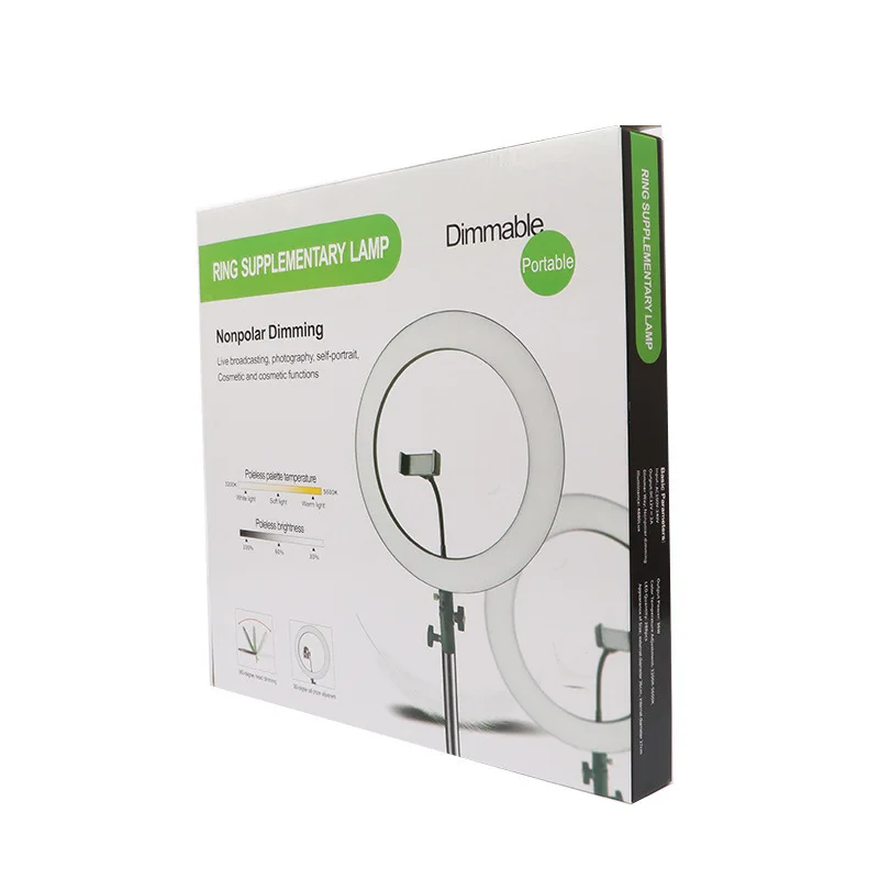 14 дюймов кольцо-вспышка для селфи с штатив прямая трансляция макияж регулируемой яркостью Светодиодная подсветка солнечный свет камеры красоты