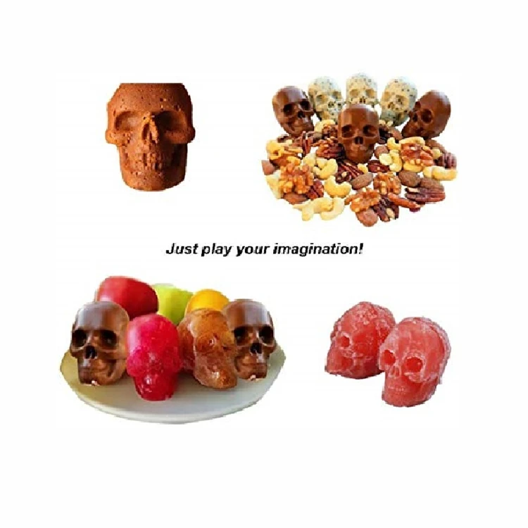Hot Sale Size 12*8.5*5cm Silicone Skulls Ice Cube Mold for Ice Cream Tools