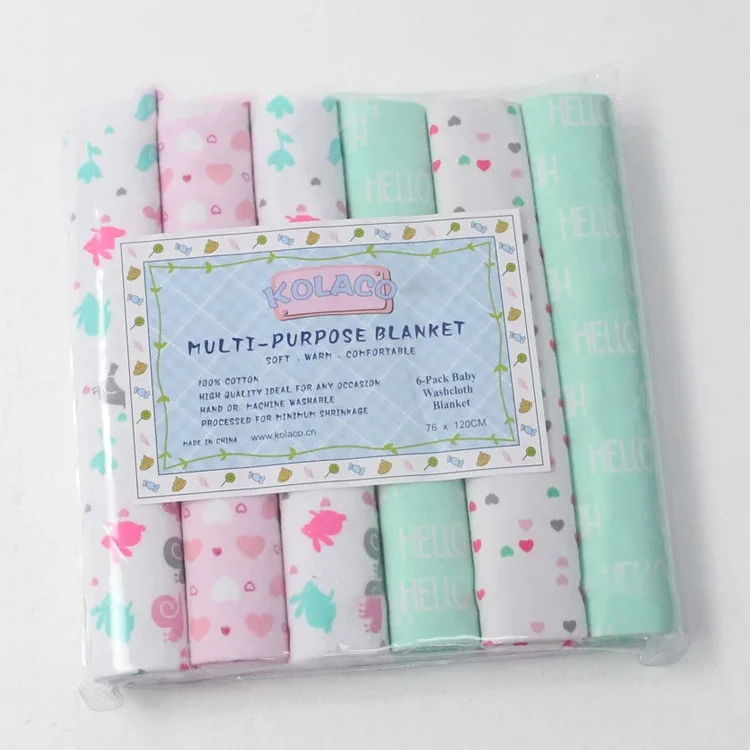 6pcs/ pack 120*76cm soft cotton muslin baby swaddle blanket neutral receiving blanket wrap for newborn boys girls
