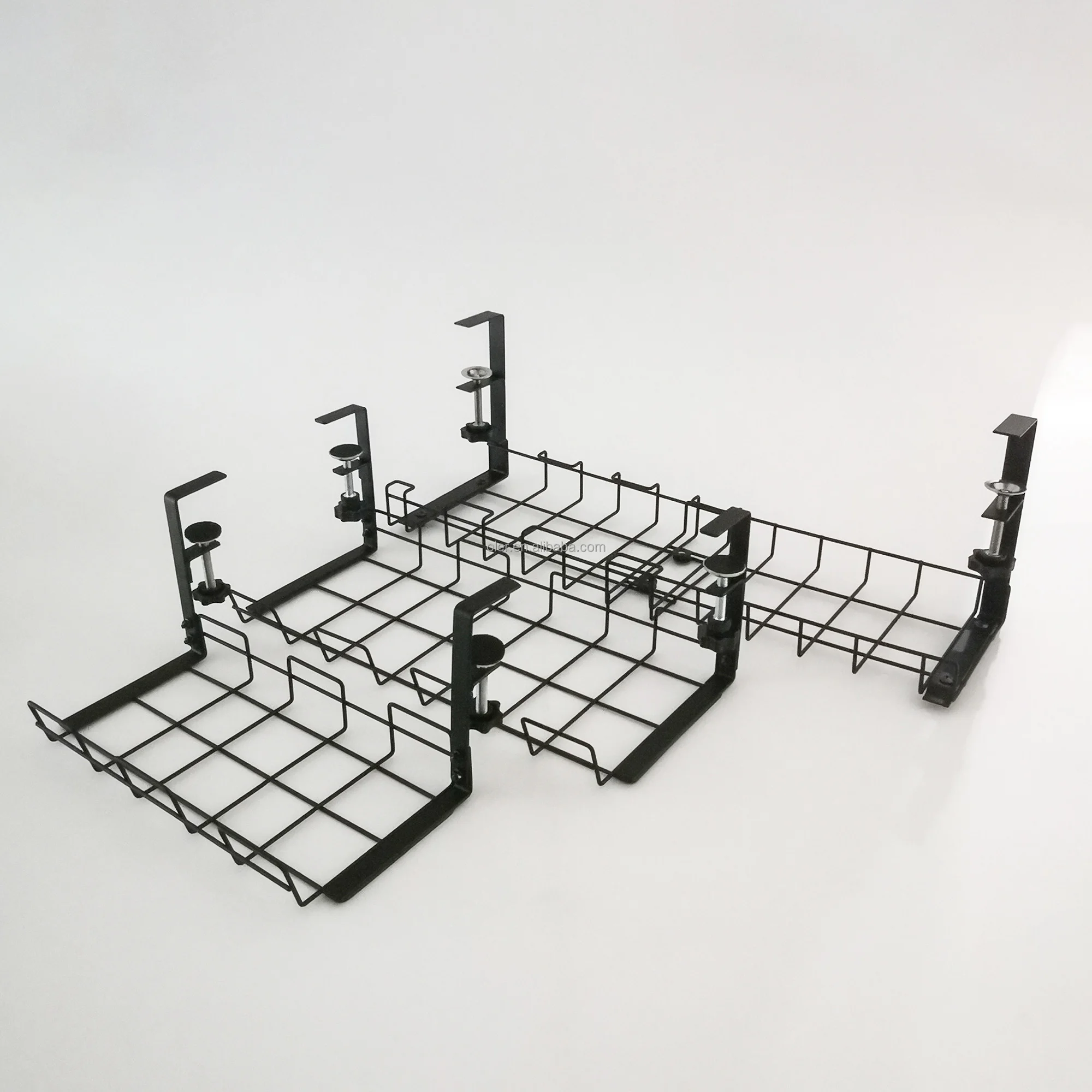 Expandable Electrical Wire Cable Mesh Tray No Drill Under Desk 300mm Cable Management Trays Mount Iron Cable Management System