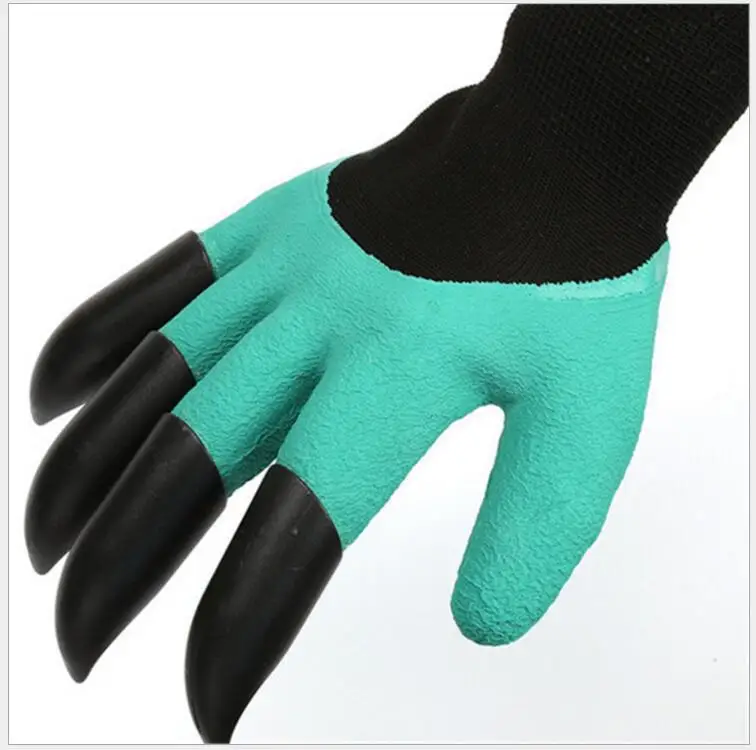 Custom Waterproof Breathable Latex Digging Planting Agriculture Garden Gloves With Claws